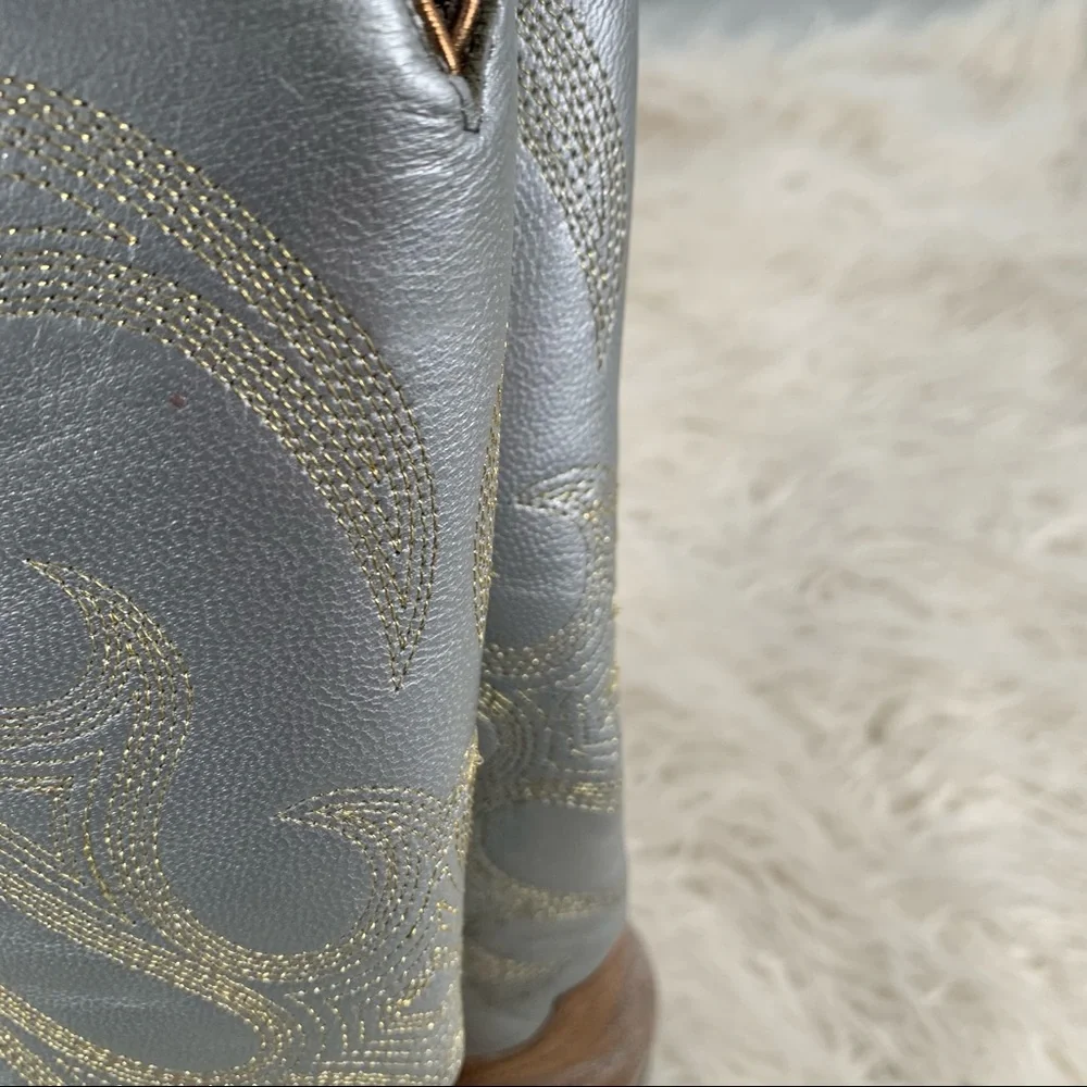 Lane Silver Gold Cowboy Boots Women’s Size 7.5 - Picture 8 of 12